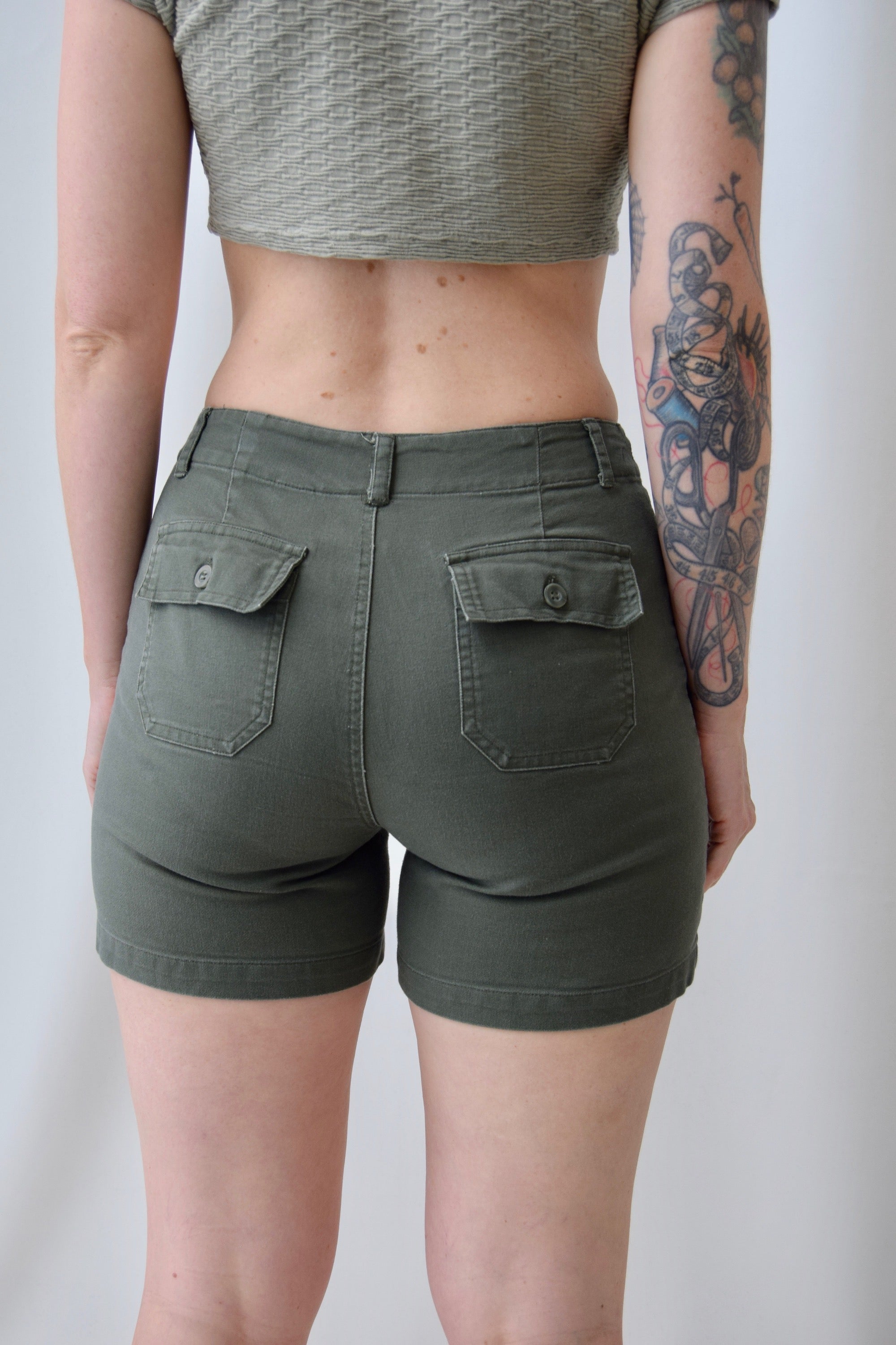 Army Green Cargo Shorts