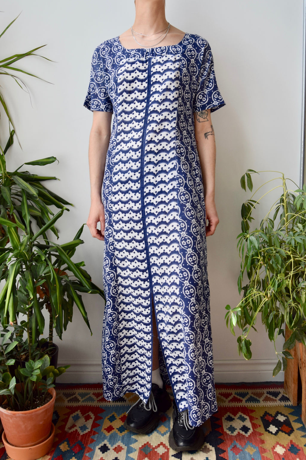 Seventies Indigo House Dress