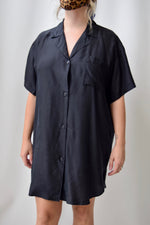 Black Silk Tunic Top