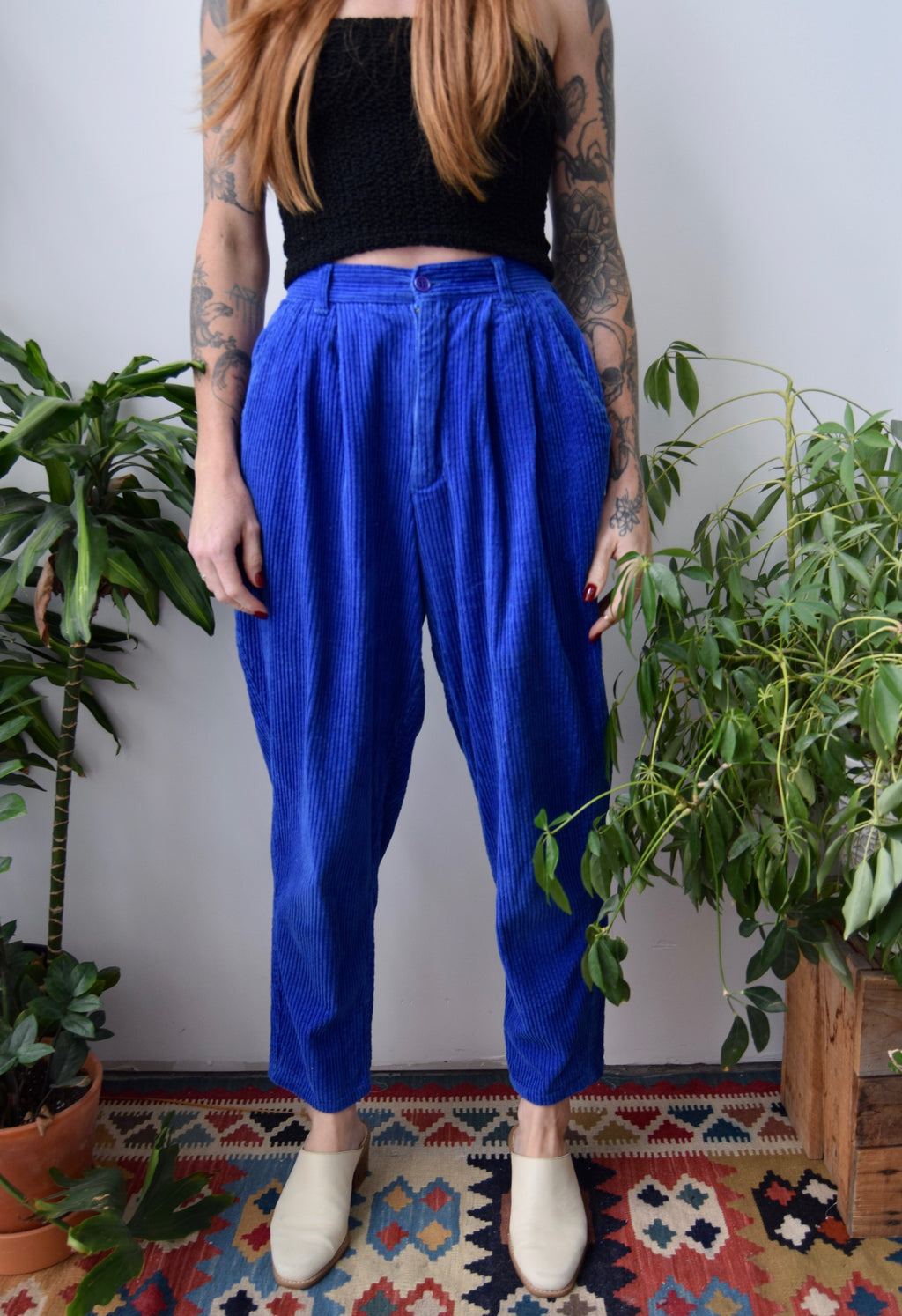 Cobalt Corduroy Trousers