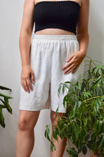 Ivory Linen Trouser Shorts