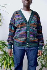 Coogi 3D Knit Wool Cardigan