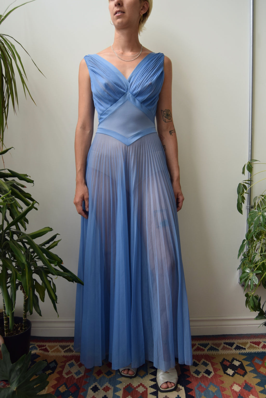 Pleated Nylon Gown