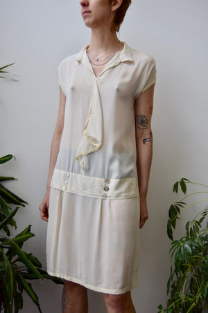 1920's Ivory Silk Dress