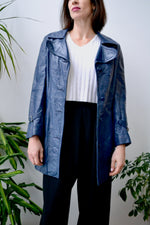 Navy Leather Jacket