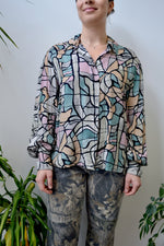 Muted Stained Glass Button Up