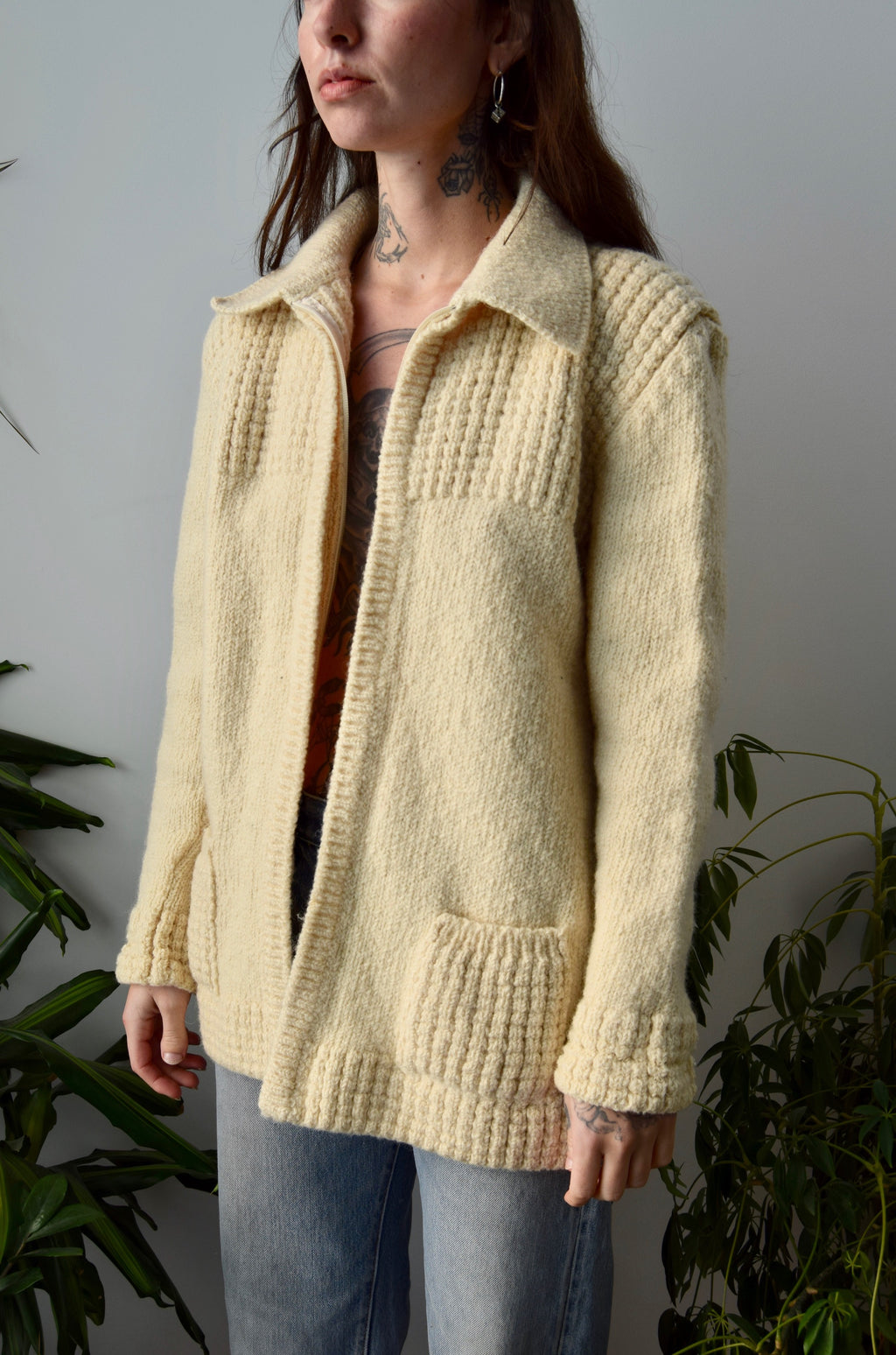 Aran Zip Sweater