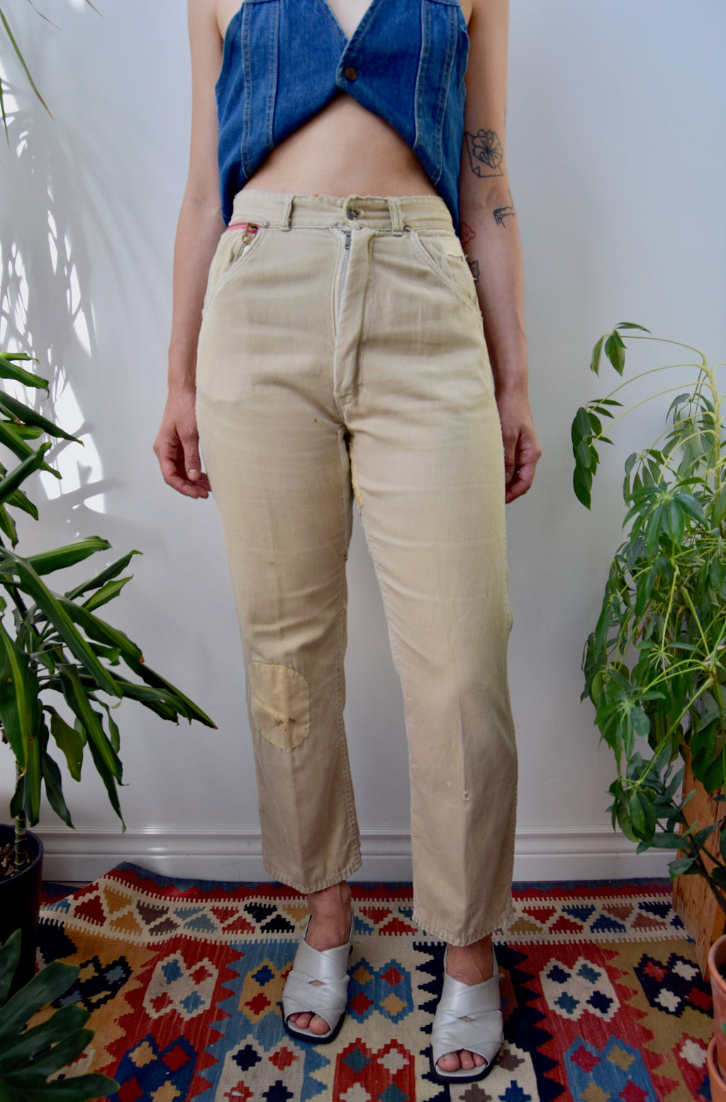 Fifties Khaki Lined Workpants