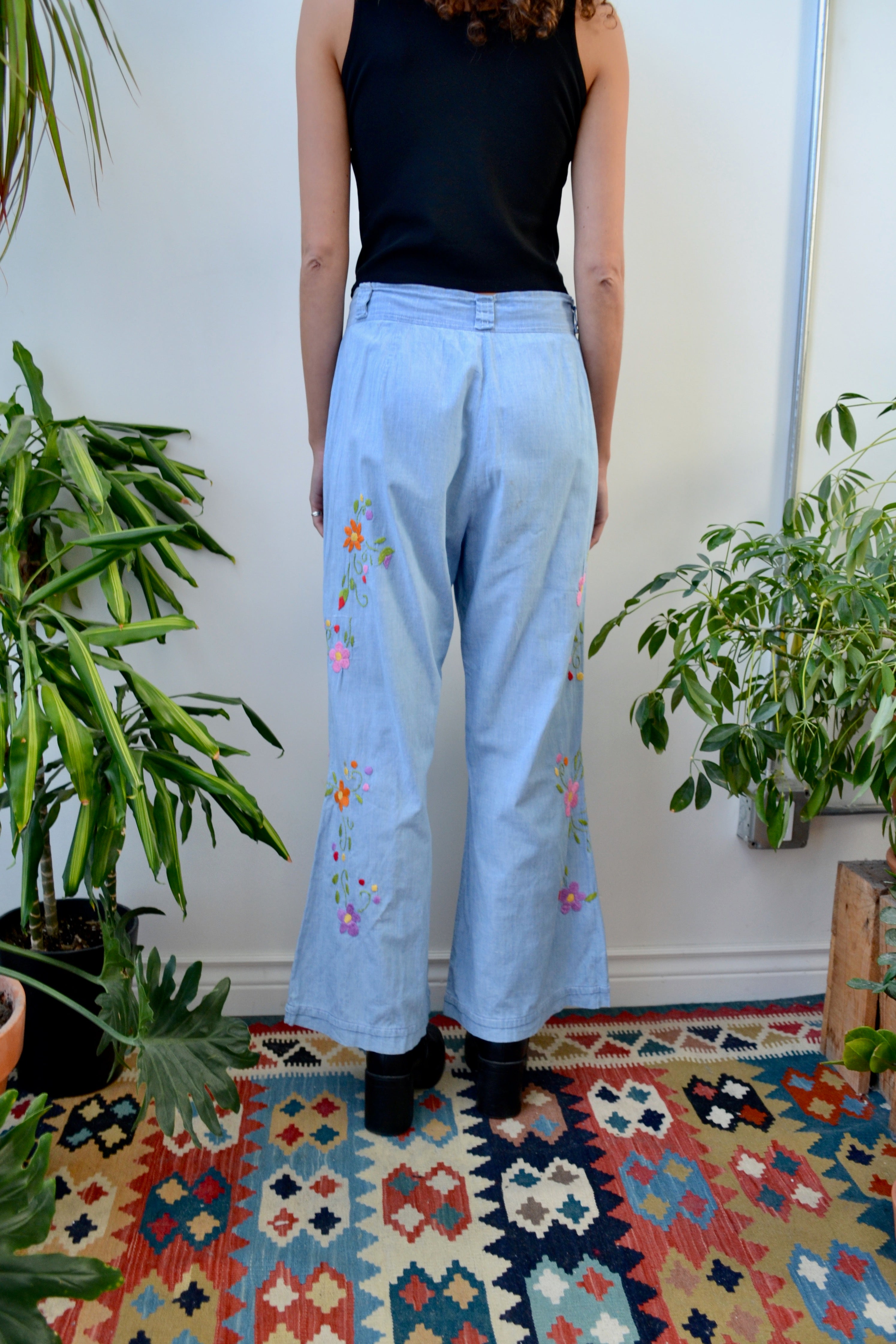 Flower Power Chambray Flares