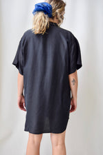 Black Silk Tunic Top