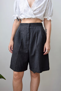 Charcoal Wool Trouser Shorts