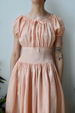 Peach Peasant Dress