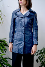 Navy Leather Jacket