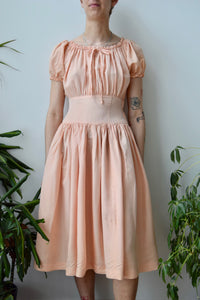 Peach Peasant Dress