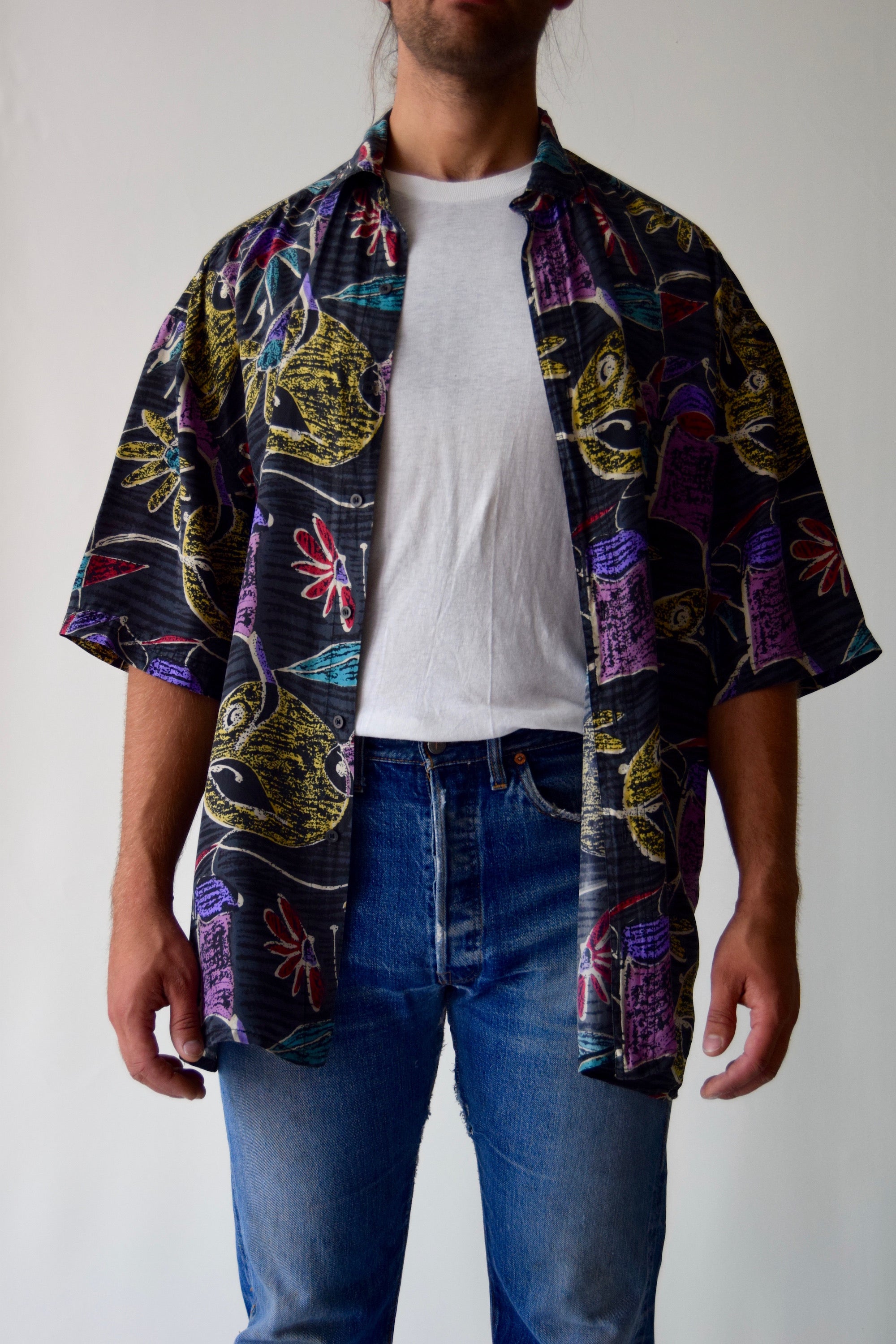 Ancient Abstract Silk Button Down  Clout Collection – CLOUT COLLECTION