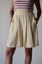 Ivory Silk High Waisted Shorts