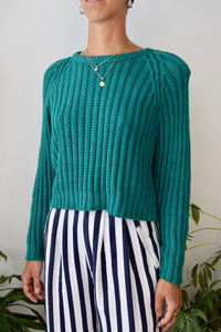 Emerald Green Cropped Sweater