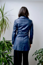 Navy Leather Jacket