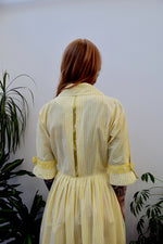 Fifties Sunny Yellow Striped Day Dress