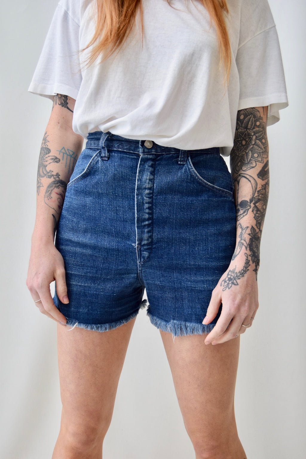 70's Dark Wash Cut Offs