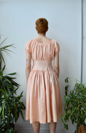 Peach Peasant Dress