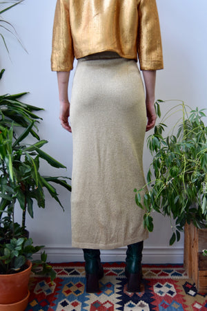 Gold Knit Maxi Skirt