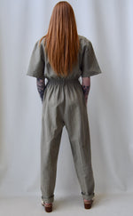 Khaki Linen Blend Jumpsuit