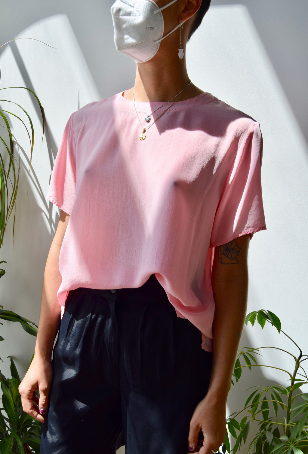 Pepto Pink Silk T-Shirt