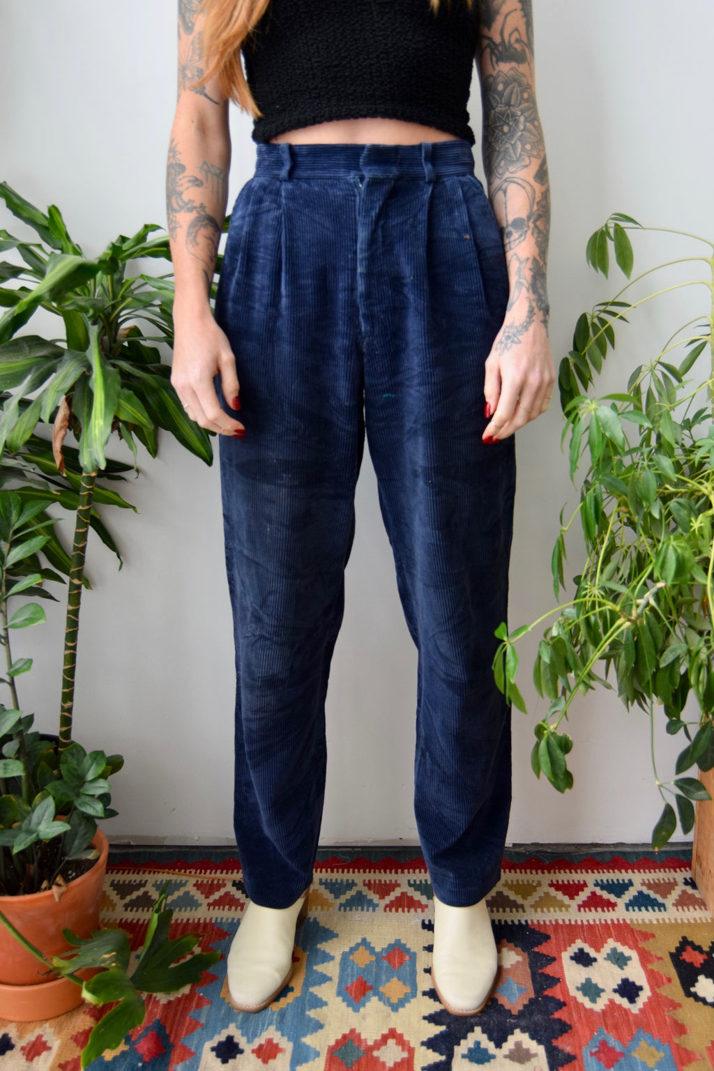 Midnight Corduroy Cotton Trousers