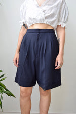 Midnight Wool Trouser Shorts