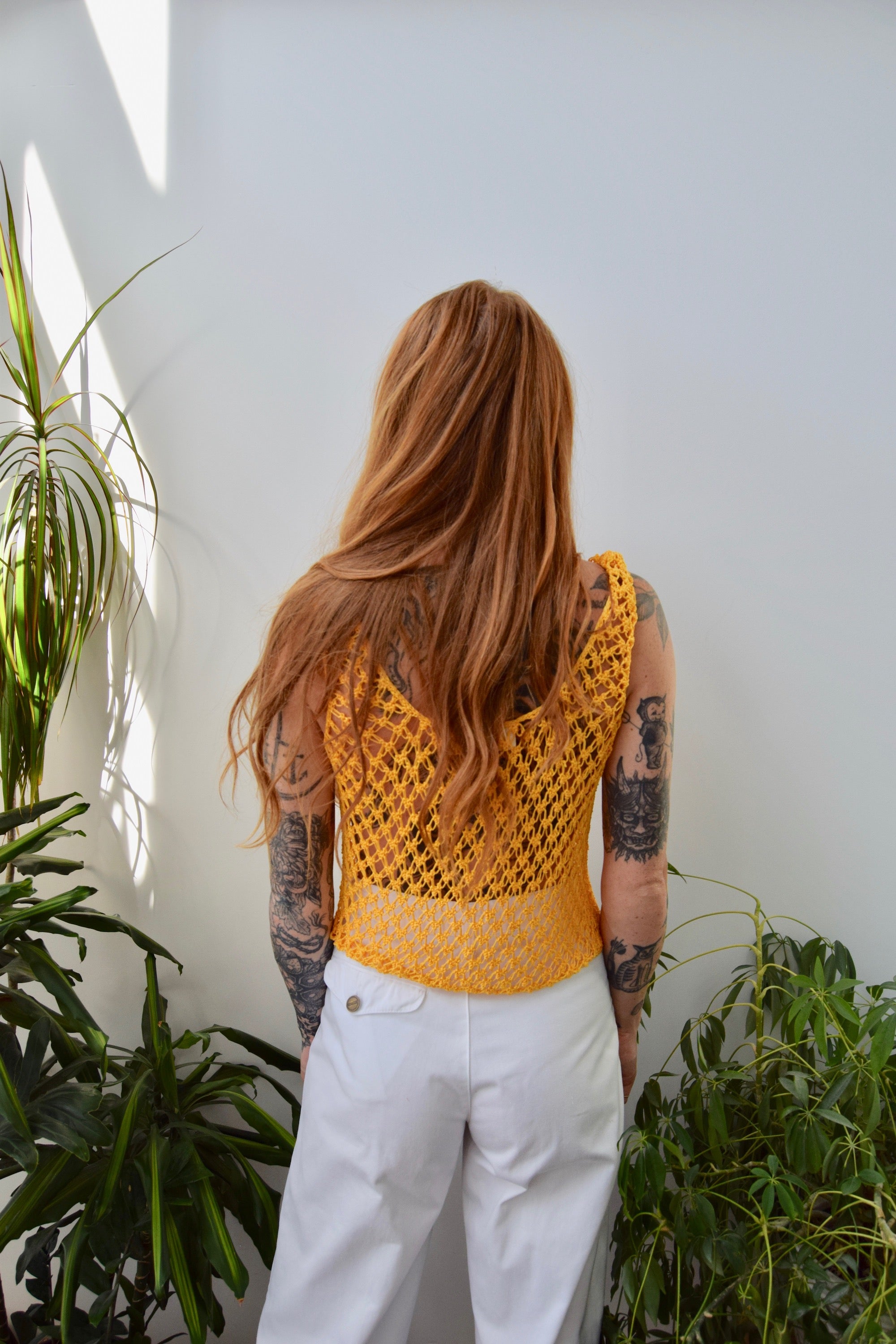 Yellow Rayon Knit Tank