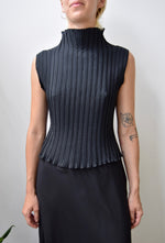Pleated High Neck Tank