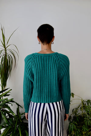 Emerald Green Cropped Sweater