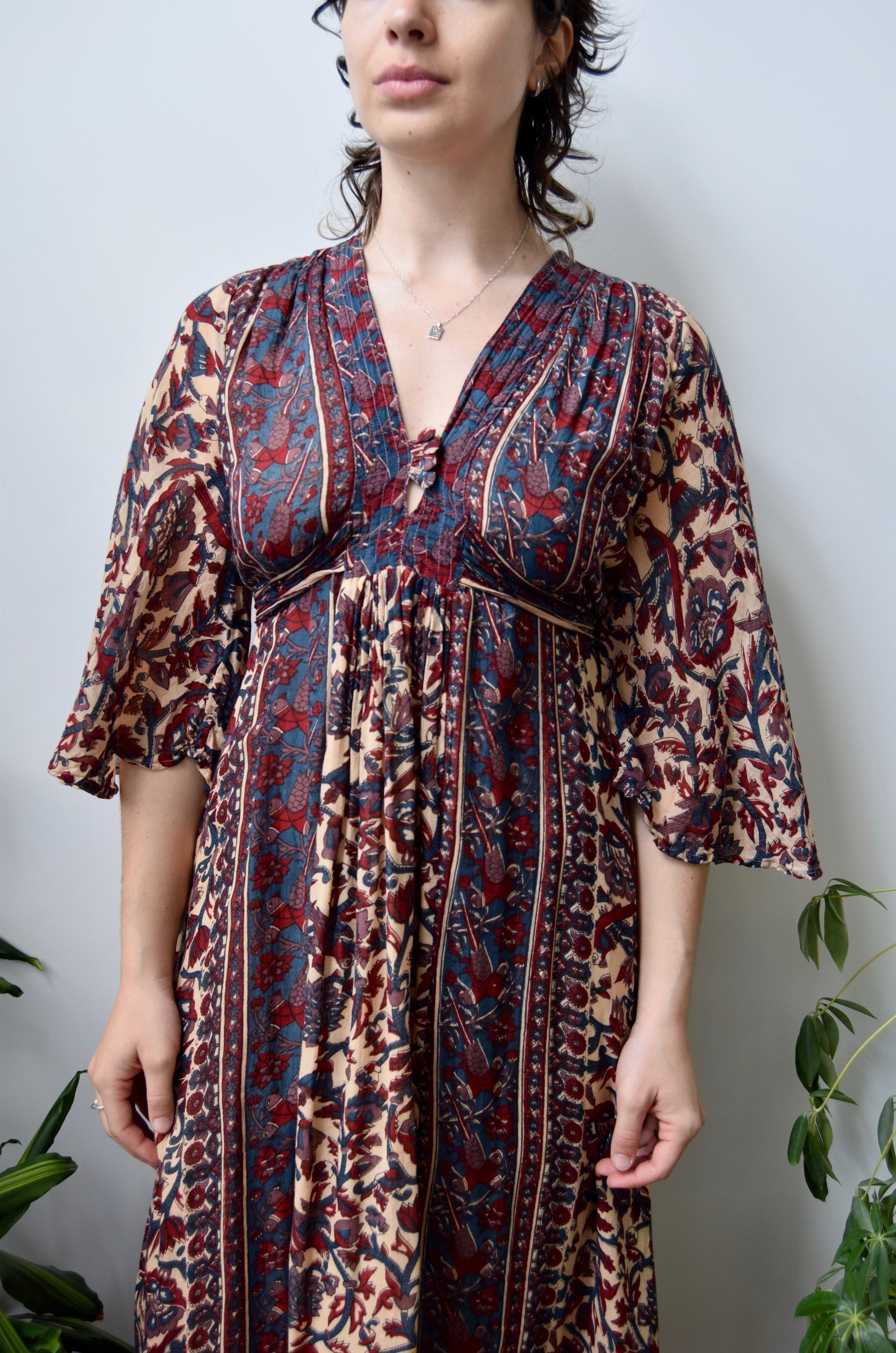 Parrot Print Indian Cotton Dress