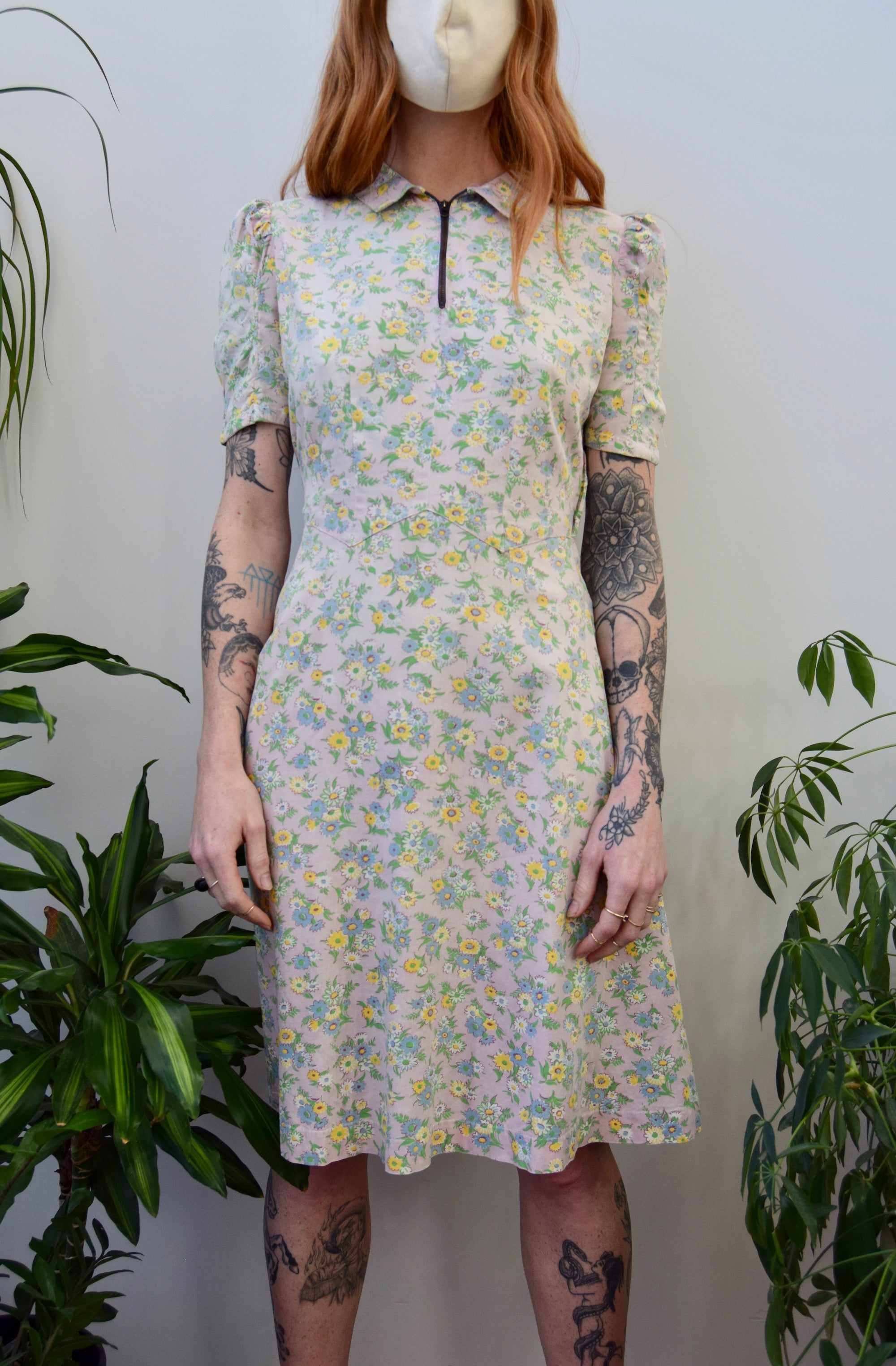 Forties Feedsack Cotton Dress