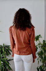 Eighties Rust Ruffle Blouse