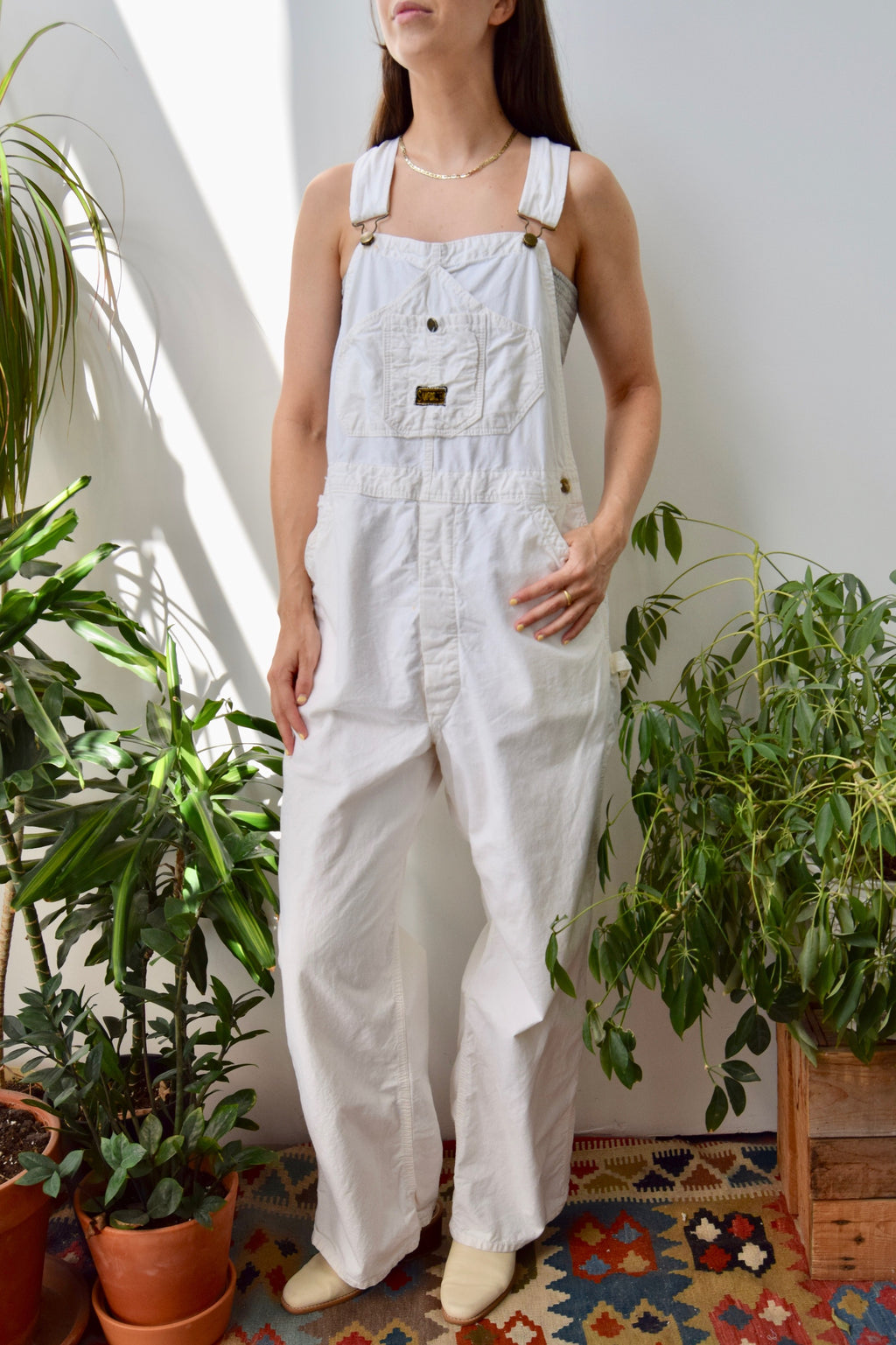 Vintage White Sanforized Overalls