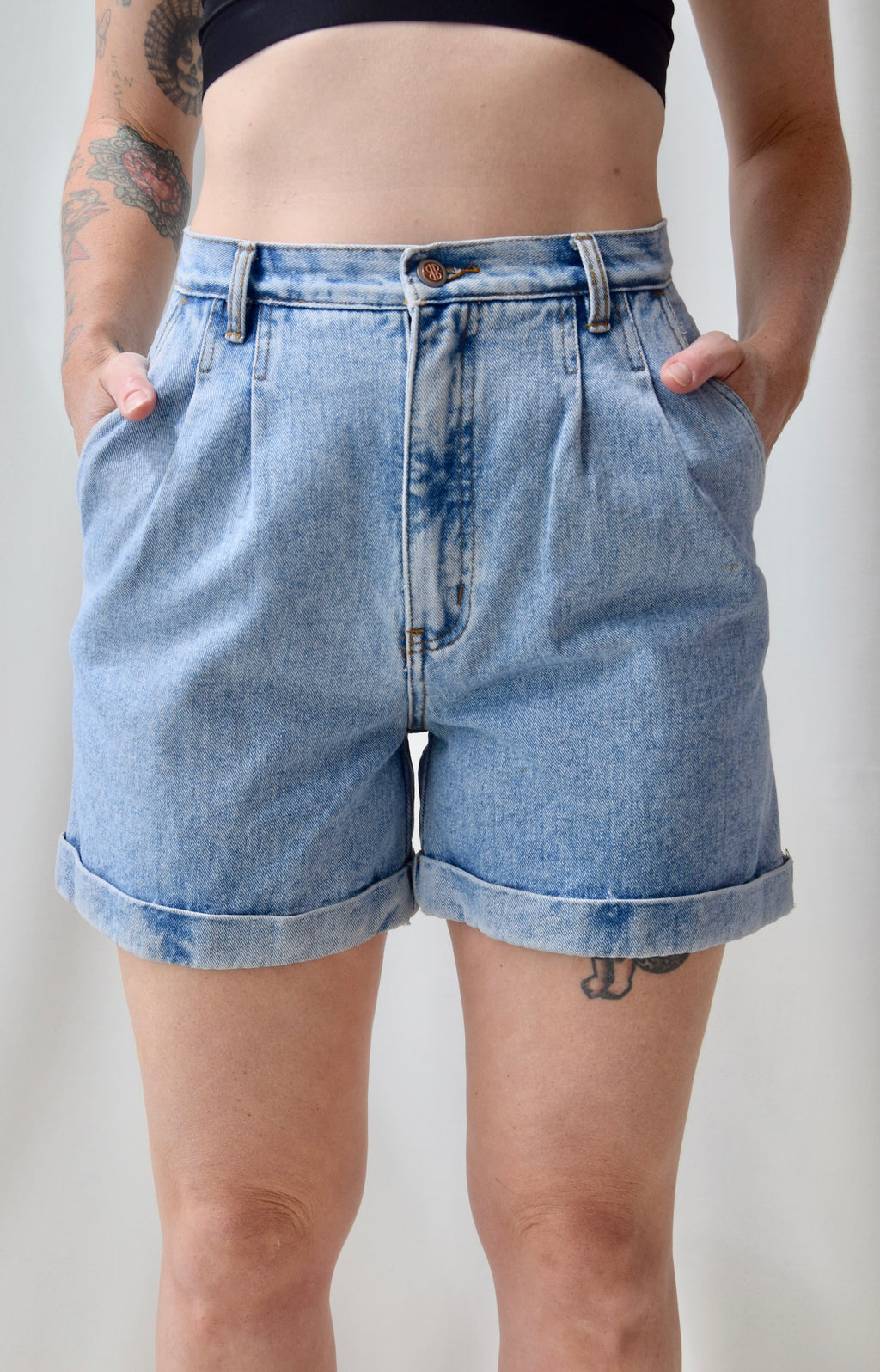 Denim Bill Blass Cuffed Shorts