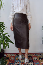 Chocolate Leather Skirt