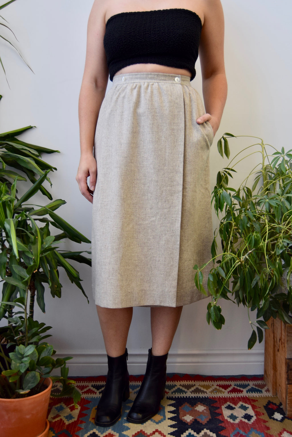 Eighties Wool Wrap Skirt