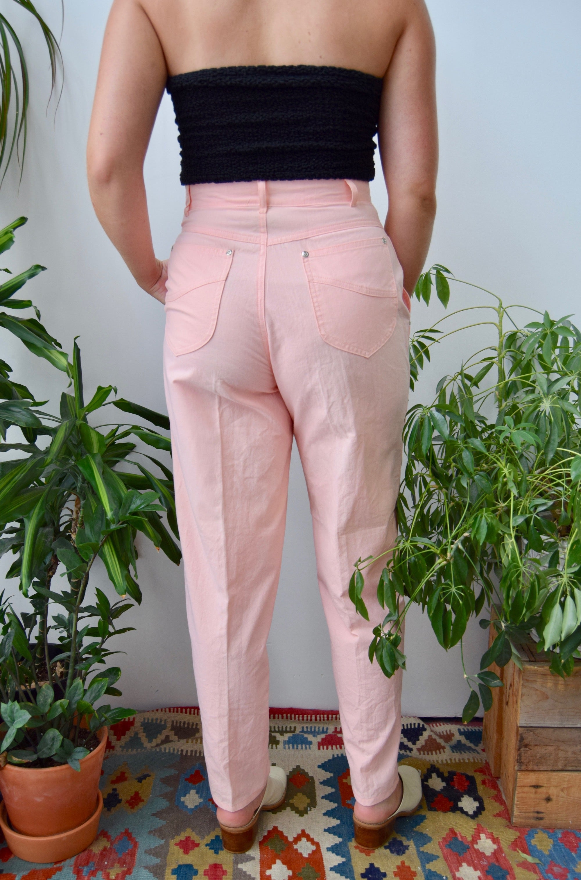 Blush Pink Cotton Trousers