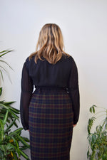 Black Silk Milkmaid Blouse