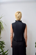 Pleated High Neck Tank