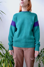 Cotton Teal Knit Crewneck