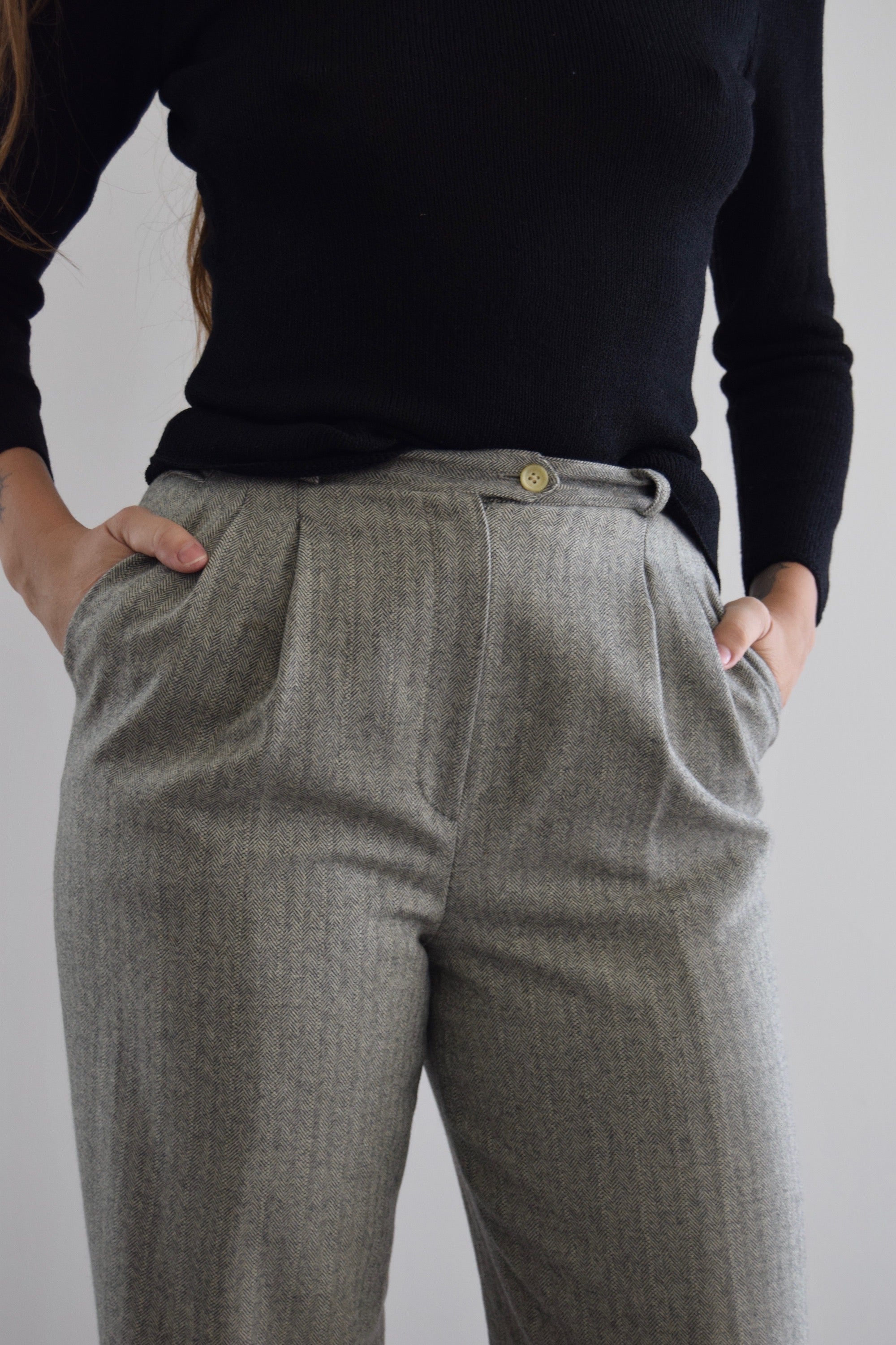 Ralph Lauren Willow Wool Herringbone Trousers