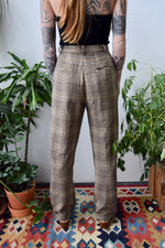 Brown Plaid Wool Trousers