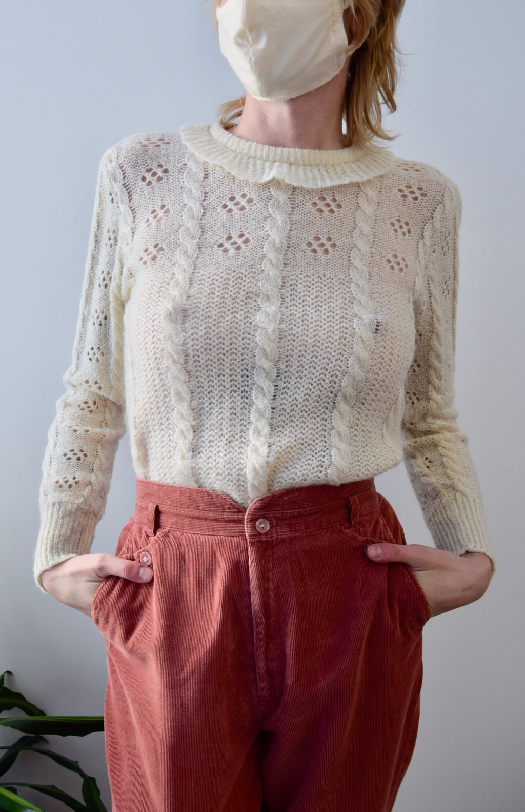 Mohair Blend Cut Out Sweater