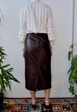 Chocolate Leather Skirt