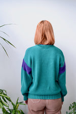 Cotton Teal Knit Crewneck