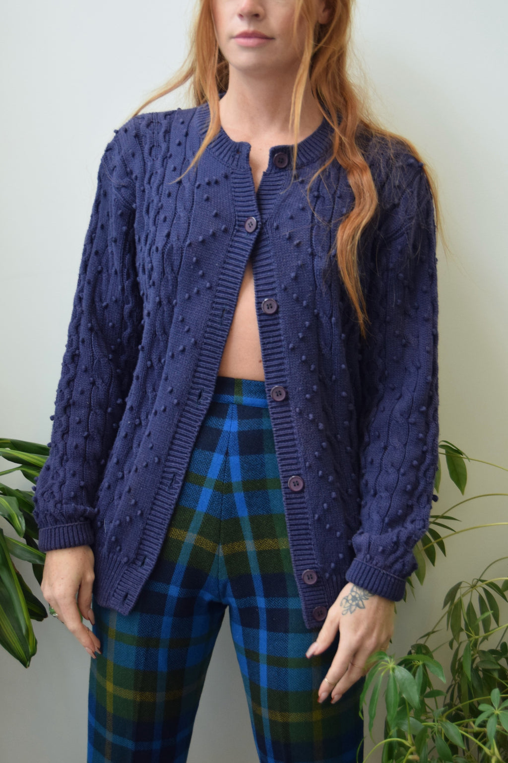 Navy Bobble Cardi